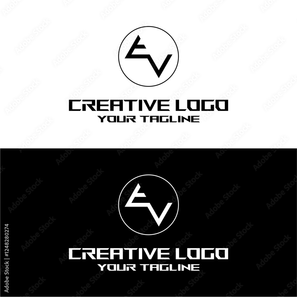 Naklejka premium creative letter logo ev design vector