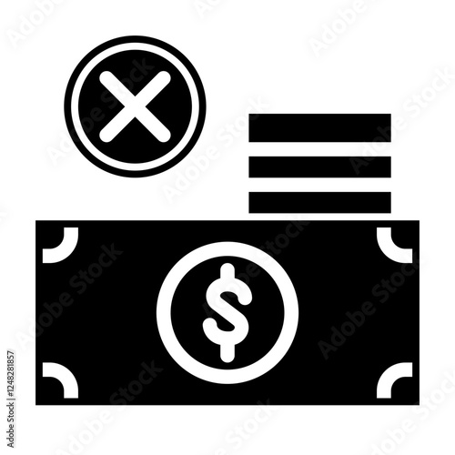 illicit money glyph icon
