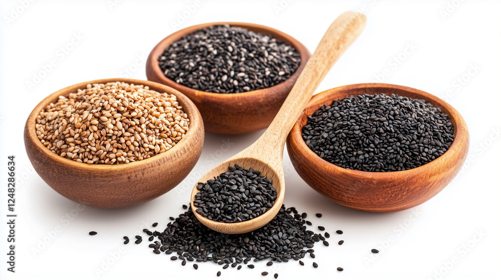 Sesame seeds isolated on white background Sesame seeds isolated on white background