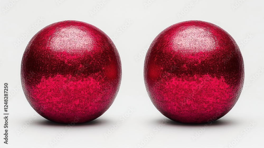 Glossy Red Spheres Isolated on White Background for Colorful Design Glossy Red Spheres Isolated on White Background for Colorful Design