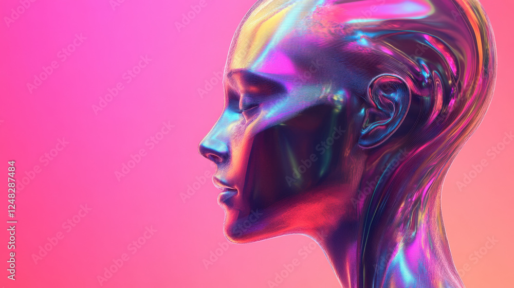 The rendered abstract human head The rendered abstract human head