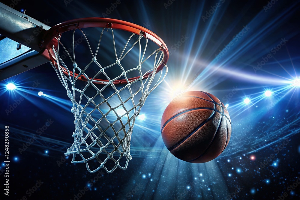 Super Slow Motion Basketball Swish: High-Speed Cinema Shot Super Slow Motion Basketball Swish: High-Speed Cinema Shot