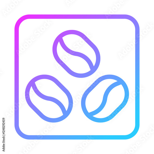 Gradient Coffee Beans Icon for Cafe Decoration