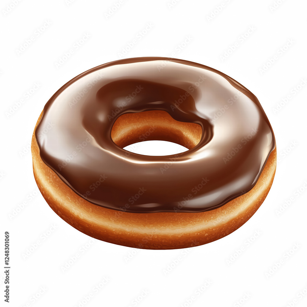 Realistic Chocolate Glazed Donut with Shiny Frosting and Golden Brown Dough Isolated on Transparent Background. Generative Ai. Realistic Chocolate Glazed Donut with Shiny Frosting and Golden Brown Dough Isolated on Transparent Background. Generative Ai.