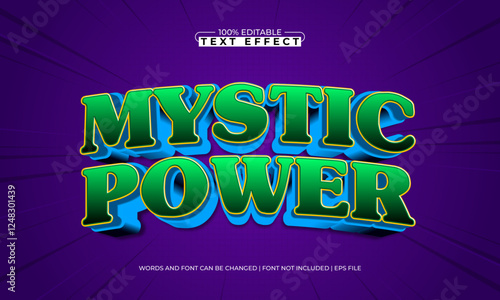 mystic power editable text effect with a hero and power text style