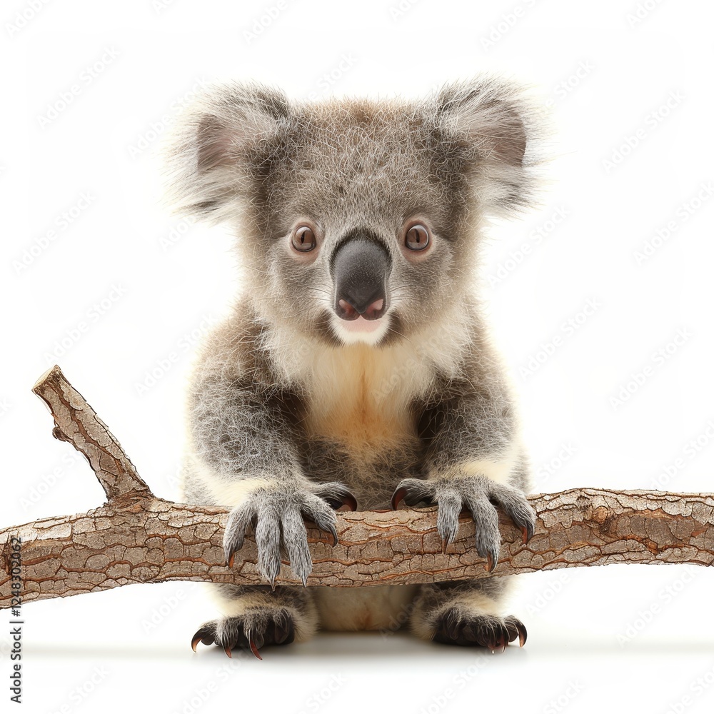 Naklejka premium Koala isolated on a white background cutout.