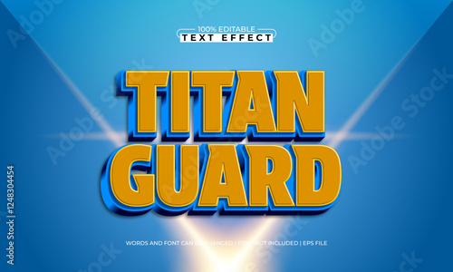 titan guard editable text effect with a king and knight text style