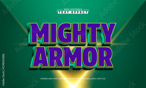 mighty armor editable text effect with a king and knight text style