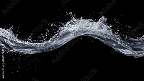 Wallpaper Mural Dynamic splash of water captured on a black background. Concept of freshness, motion, and hydration Torontodigital.ca