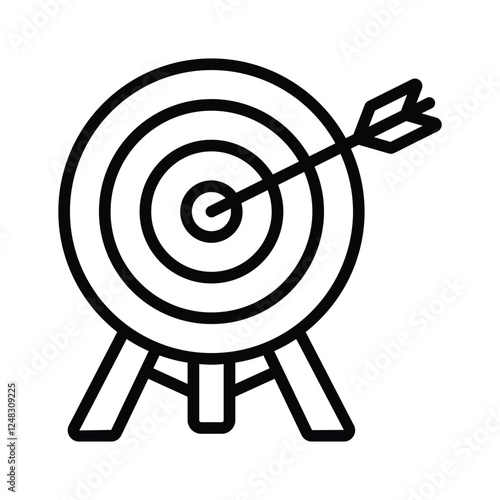 Bullseye target with an arrow, ideal for sports themes.