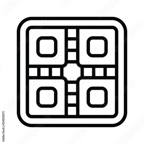 Icon of a board game with colorful tiles for fun activities