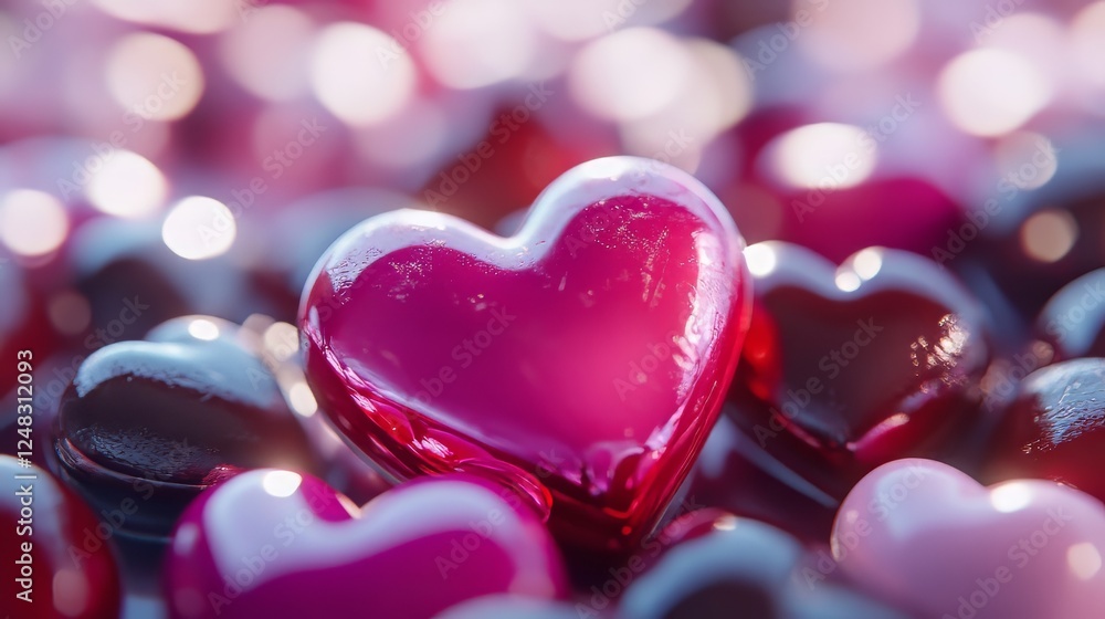 Heart-shaped Candies in a Pile. Heart-shaped Candies in a Pile.