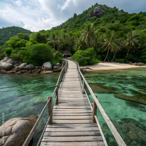 Wallpaper Mural Wooden Bridge at Koh Nangyuan Island Surat Thani Torontodigital.ca