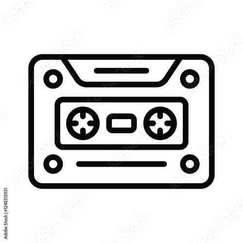 An icon of cassette in modern style, multimedia device vector