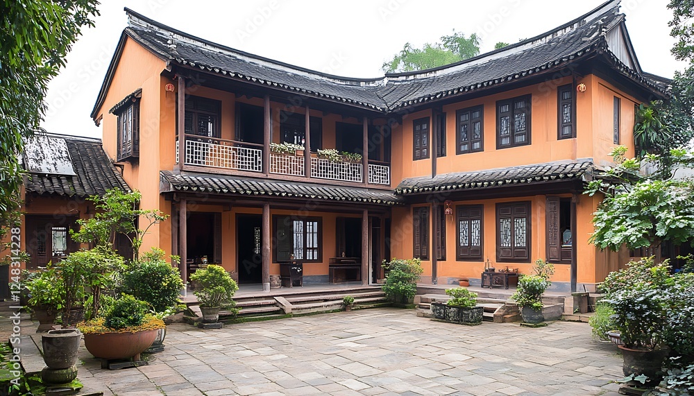 Obraz premium Chinese Courtyard House Exterior