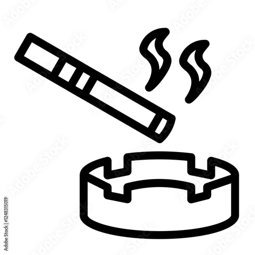 cigarettes and ashtrays line icon