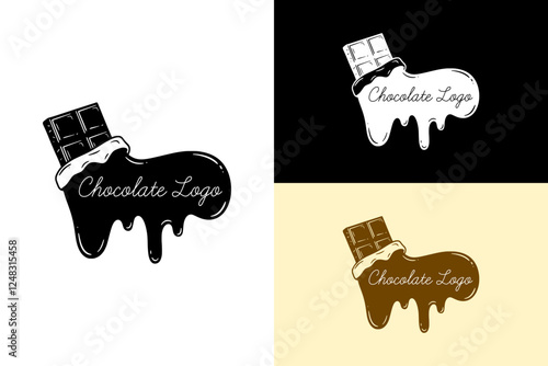 melting chocolate bar, vector, sweet, dessert, food blogger, cuisine, candy shop, chocolate brand, healthy, vitamin, diet, vector, organic food, organic food, logo, abstract