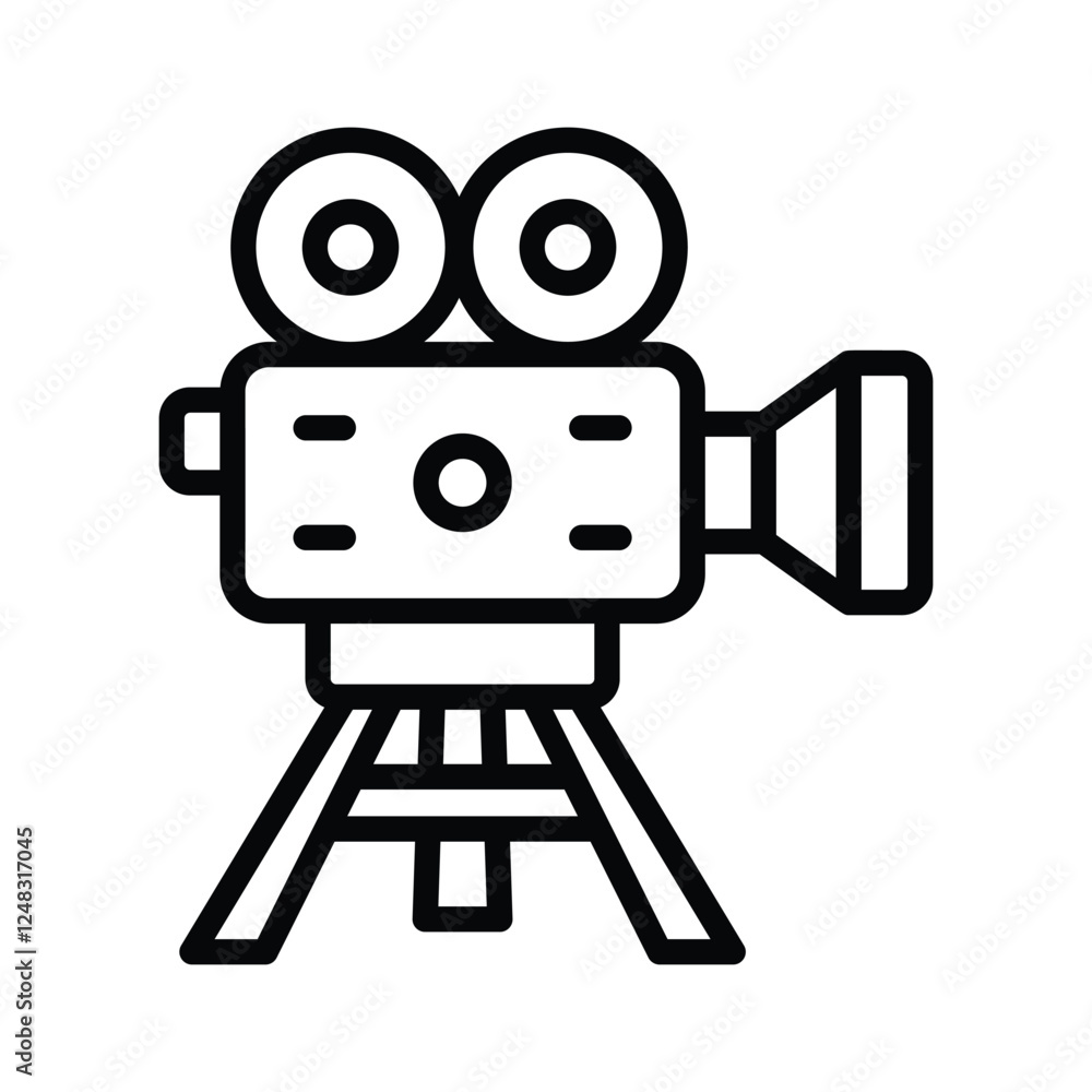 Fototapeta premium Motion movie, film and cinema camera with vector