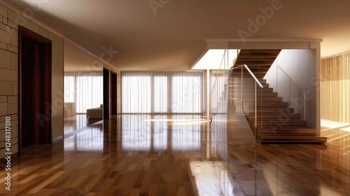 empty room with wooden floor
