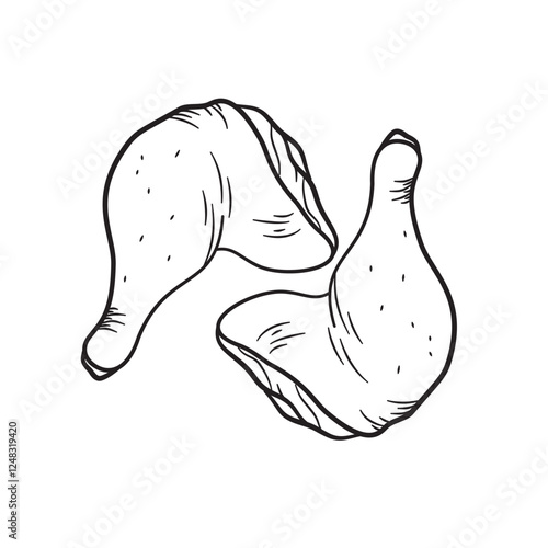 Chicken thigh illustration hand drawing suitable For restaurant menu, flyer, and food packaging