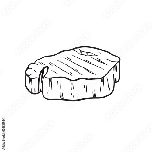 Beef steak hand drawing illustration suitable For restaurant menu, flyer,and food packaging