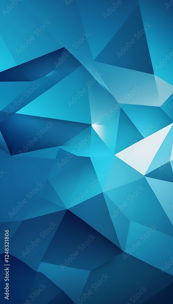 Obraz premium Abstract Blue Geometric Background with Polygonal Design