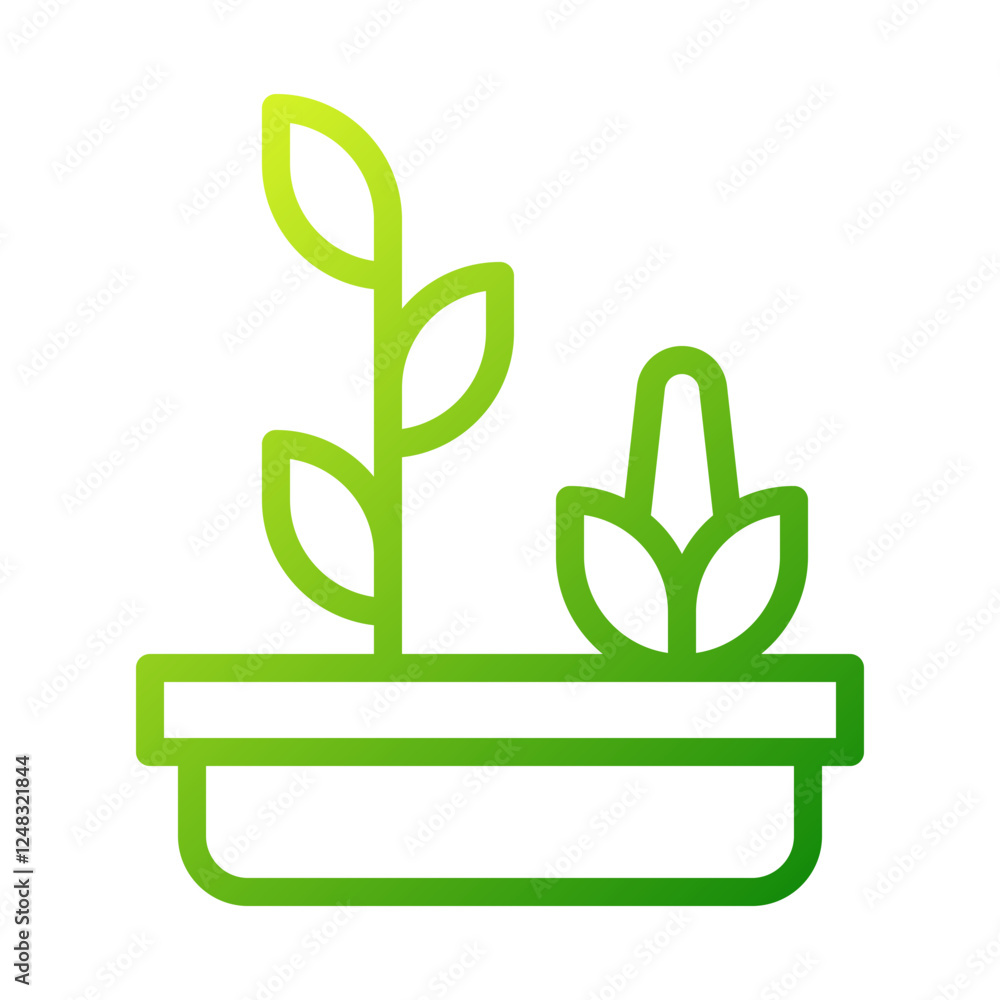 Growing Plants in Pot Minimalist Vector Icon Growing Plants in Pot Minimalist Vector Icon