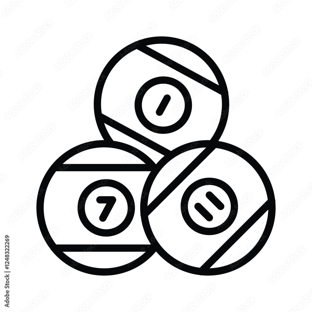 A set of billiard balls symbolizing pool games and recreation A set of billiard balls symbolizing pool games and recreation