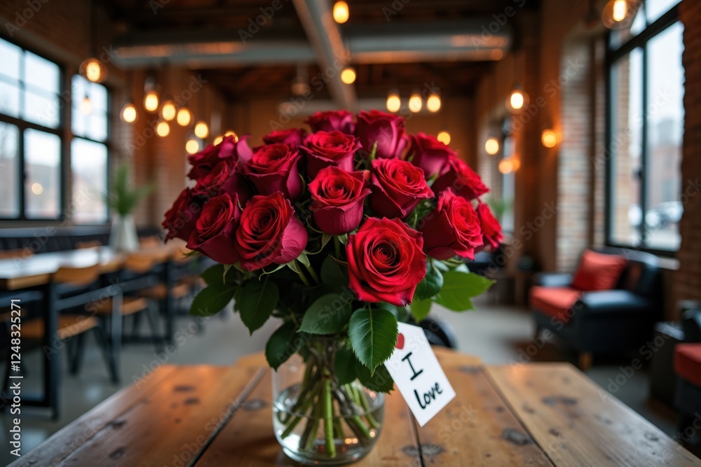 Obraz premium A stunning bouquet of red roses with a 