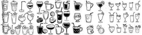 Various cocktail illustrations showcasing a vibrant selection of drinks perfect for summer parties and gatherings
