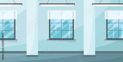 Empty office interior. Commercial real estate. Studio, medical center, bank, agency. Rent, sale.