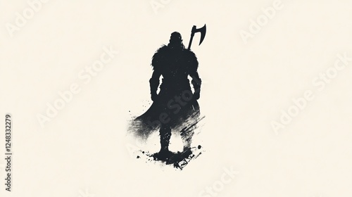 clean, minimalist logos with the silhouette of a Norseman or Viking warrior, perfect for brand identities 