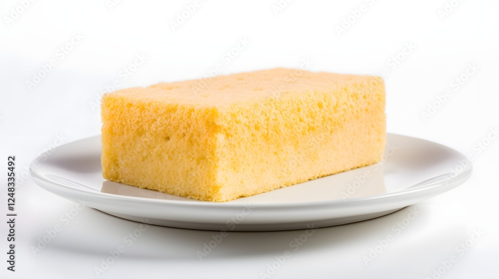 Rectangular dish sponge with soft shadows on a clean white background Minimalist studio shot of a common household cleaning tool Rectangular dish sponge with soft shadows on a clean white background Minimalist studio shot of a common household cleaning tool