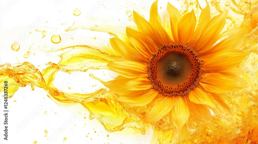 Sunflower oil isolated on white background Sunflower oil isolated on white background