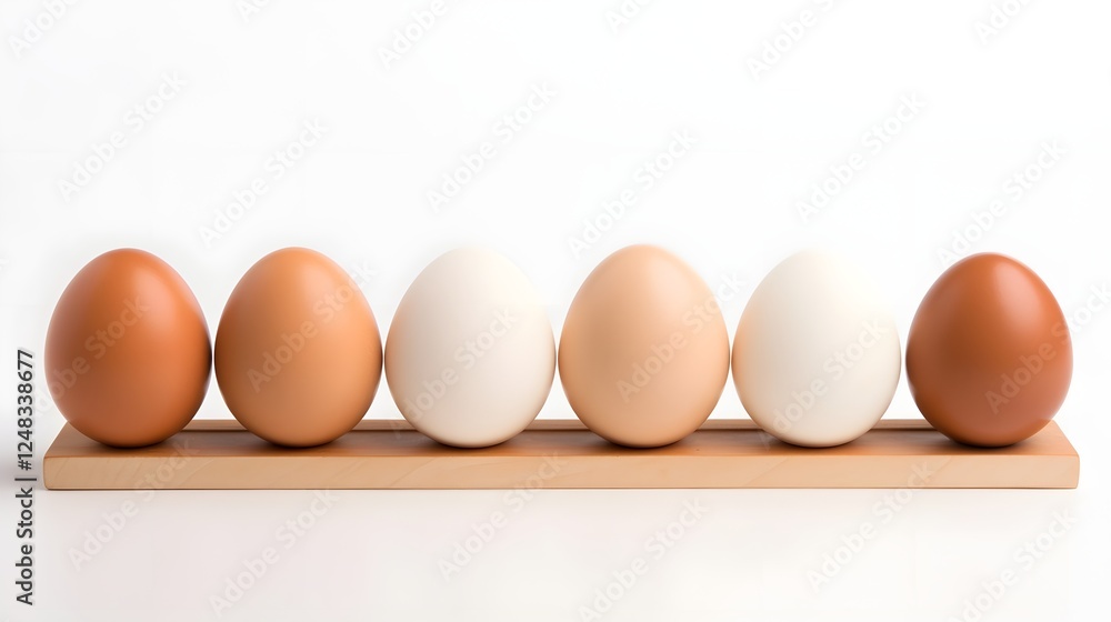Perfectly Aligned Eggs in a Minimalist Composition on a Pristine White Background Perfectly Aligned Eggs in a Minimalist Composition on a Pristine White Background