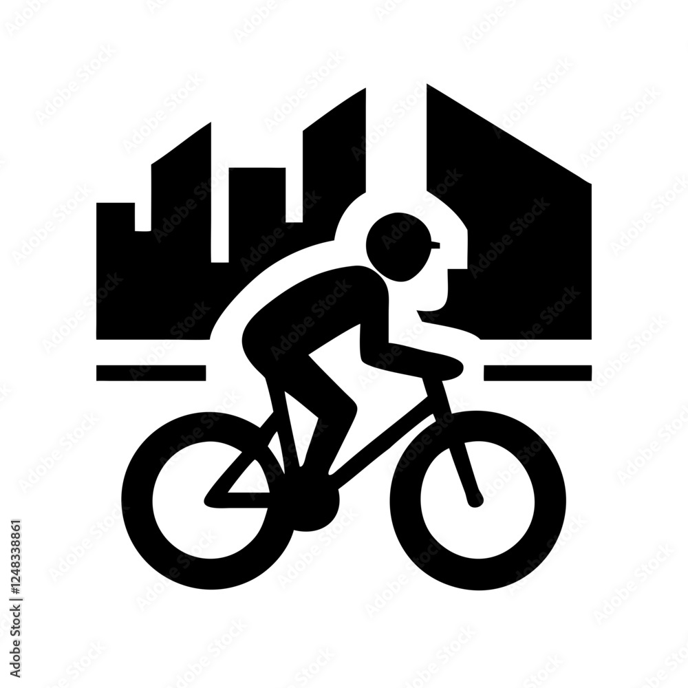 Fototapeta premium cycling man silhouette icon set, cycle silhouette, bicycle silhouette vector, bicycle man silhouette, sport, racing