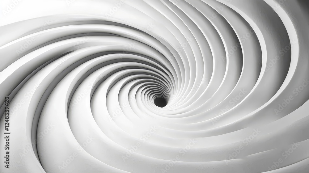 Fototapeta premium Mesmerizing Monochrome Spiral Optical Illusion Abstract Background with Overlapping Geometric Patterns