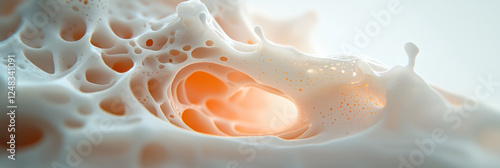 Wallpaper Mural A cinematic scene of a gently pulsating organic shape, its porous texture radiating soft light, Torontodigital.ca