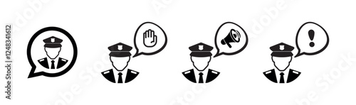 police icon on white background	
