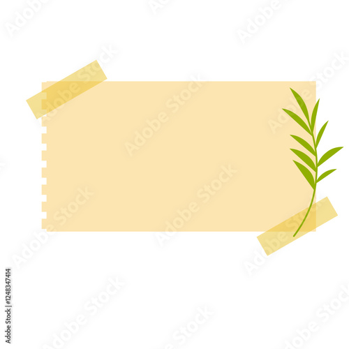 Sticky Note with Leaf Decoratioon