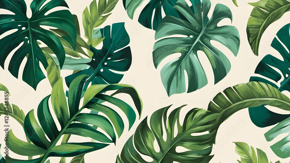 Fototapeta premium Tropical Leaves Pattern