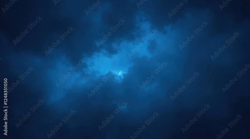 Moody Blue Night Sky with Atmospheric Clouds Moody Blue Night Sky with Atmospheric Clouds