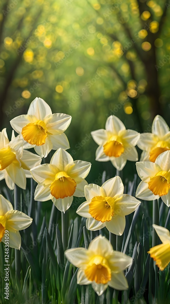 Fototapeta premium yellow daffodils in spring