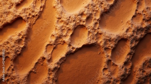 Close-up of Rugged Burnt Orange Rock Texture on a Mountain Surface