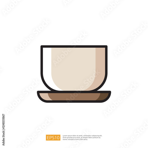 Elegant White Coffee Cup on Brown Saucer with Smooth Lines and Minimalist Design Ideal for Cozy Morning Moments in a Modern Kitchen Environment