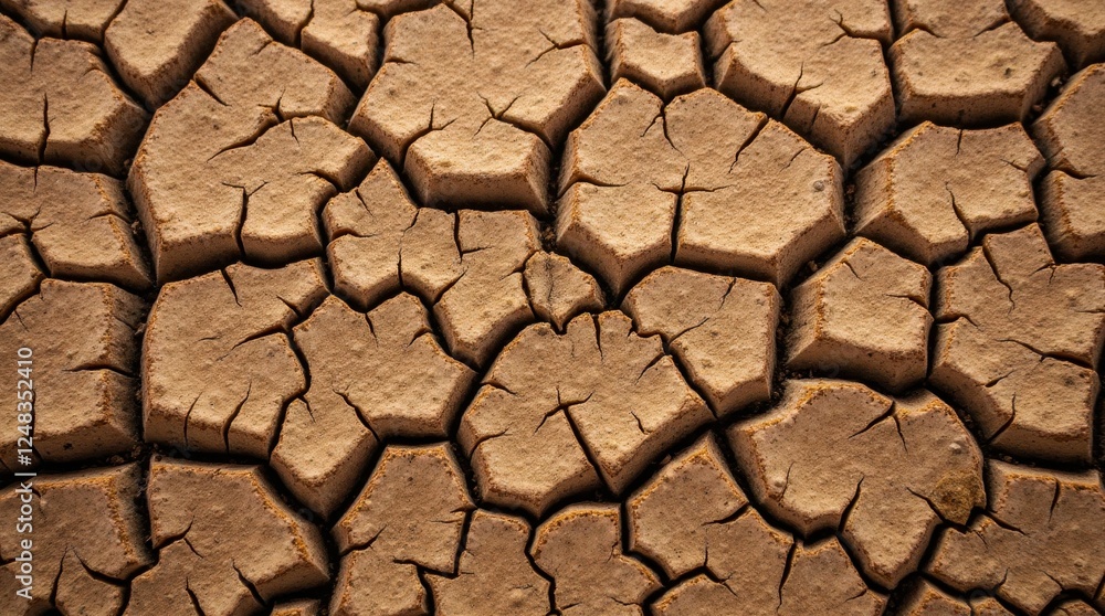 Close-up Texture of Dry Brown Cracked Earth Close-up Texture of Dry Brown Cracked Earth