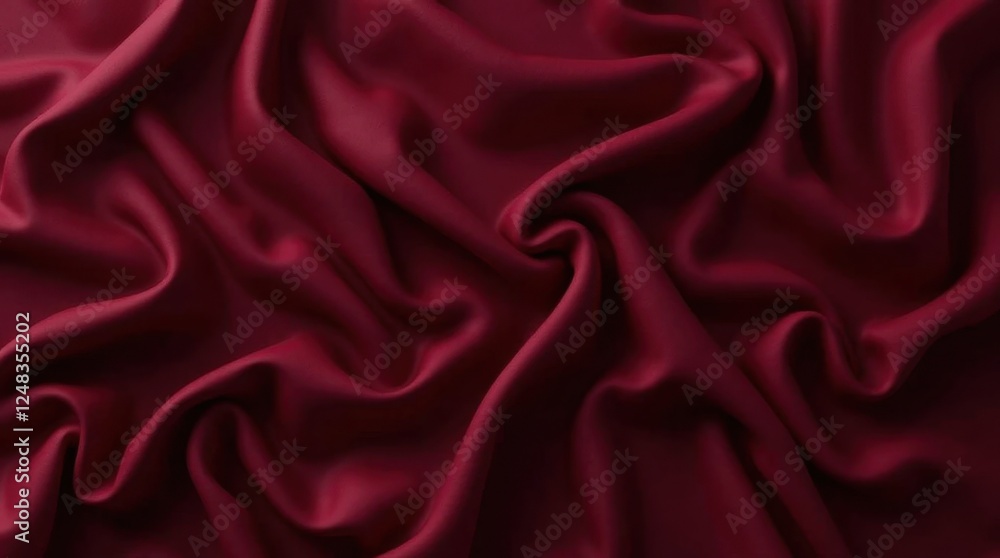 Obraz premium Elegant Deep Burgundy Silk Fabric Texture