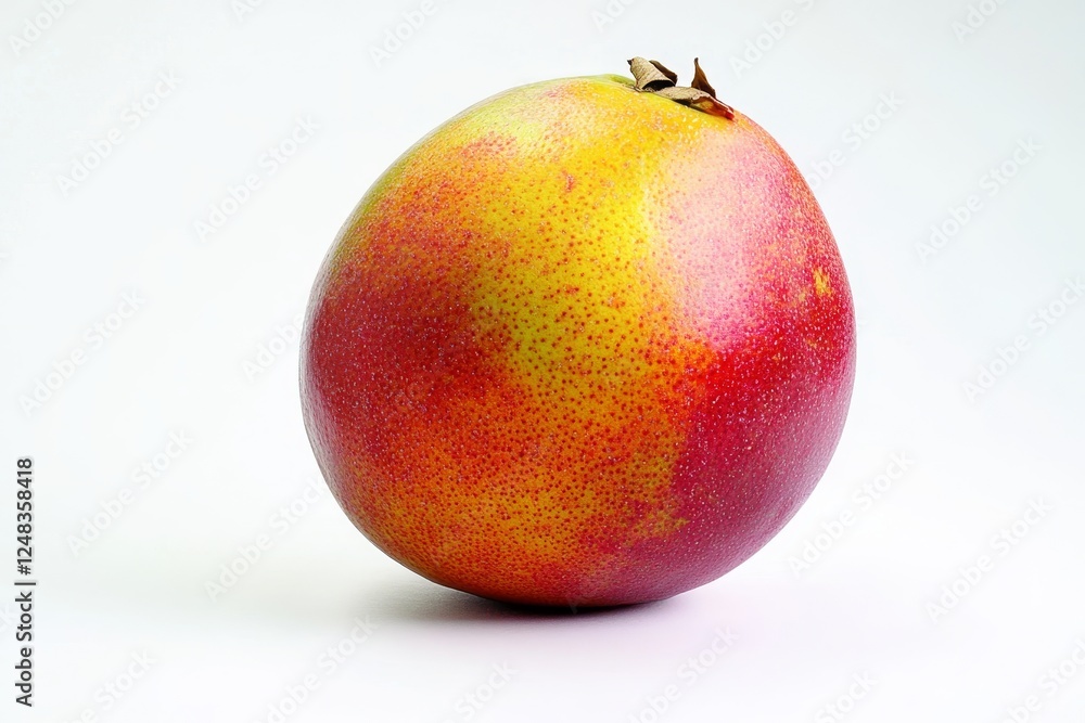 Single ripe mango, studio shot against white background Single ripe mango, studio shot against white background