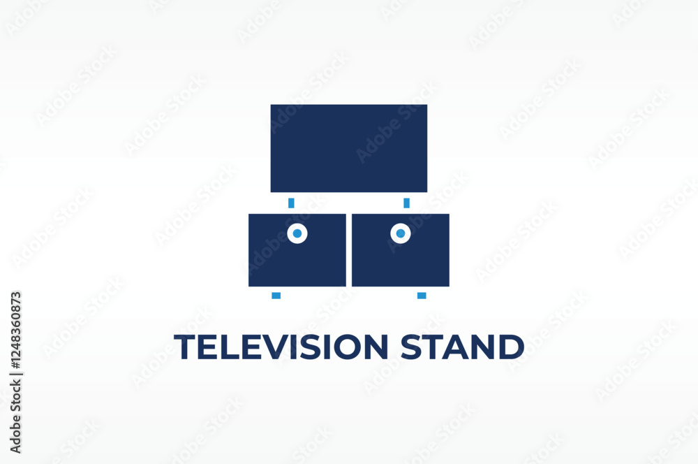 TELEVISION STAND vector, icon or logo sign isolated symbol illustration TELEVISION STAND vector, icon or logo sign isolated symbol illustration