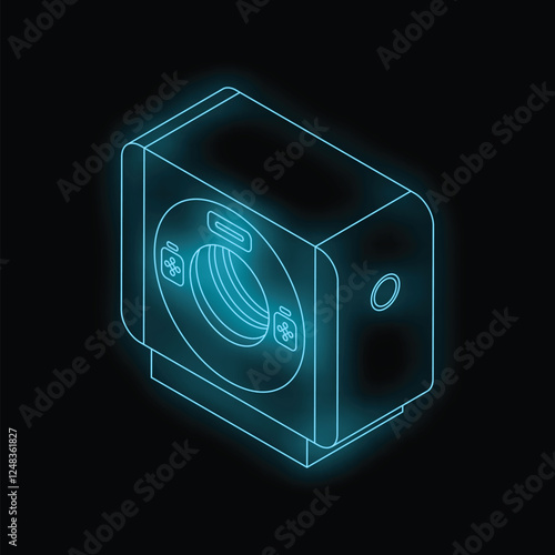 Glowing ct scanner representing advanced medical imaging technology on a dark background
